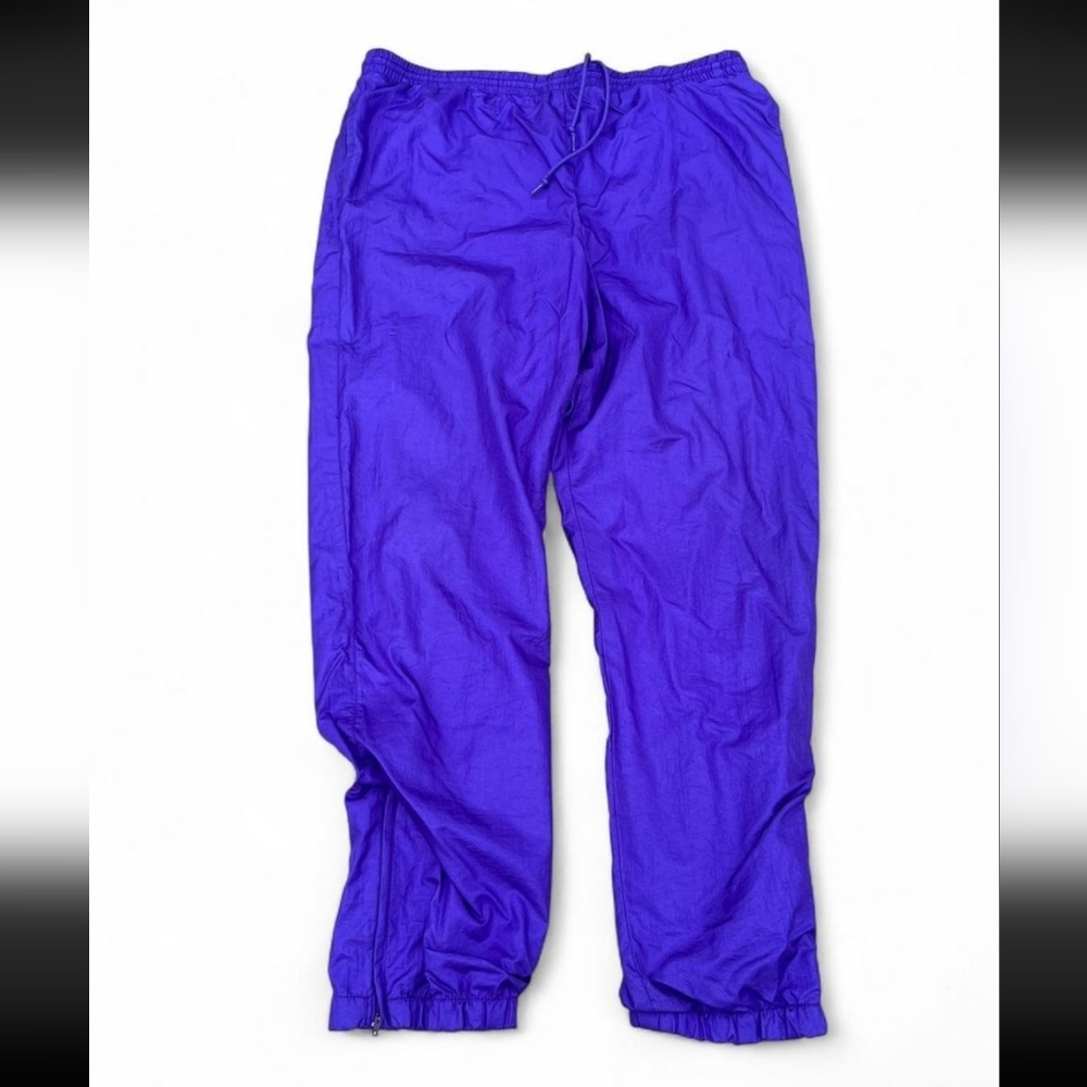 Vintage 90s ProSpirit Purple Nylon Cuffed Joggers Windbreaker Track Pants